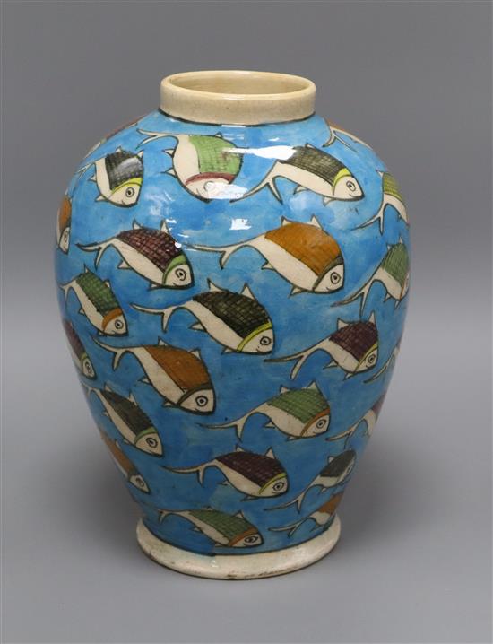 A Persian fish vase height 28cm